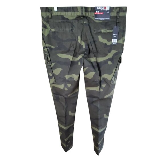 New Galaxy Mens Camo Denim Straight Leg Cargo Pants - Picture 3 of 4